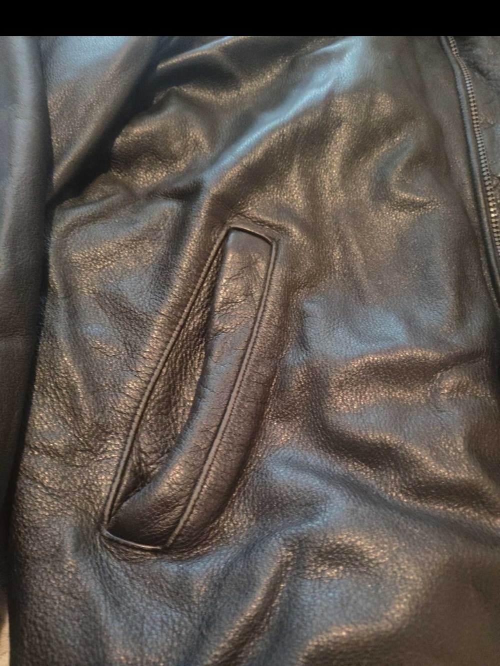 Vintage Danier Black Leather Men's Zip Jacket - Picture 5 of 9